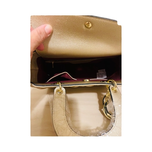 Elegant Gold Quilted Mini Bag - Picture 6 of 8